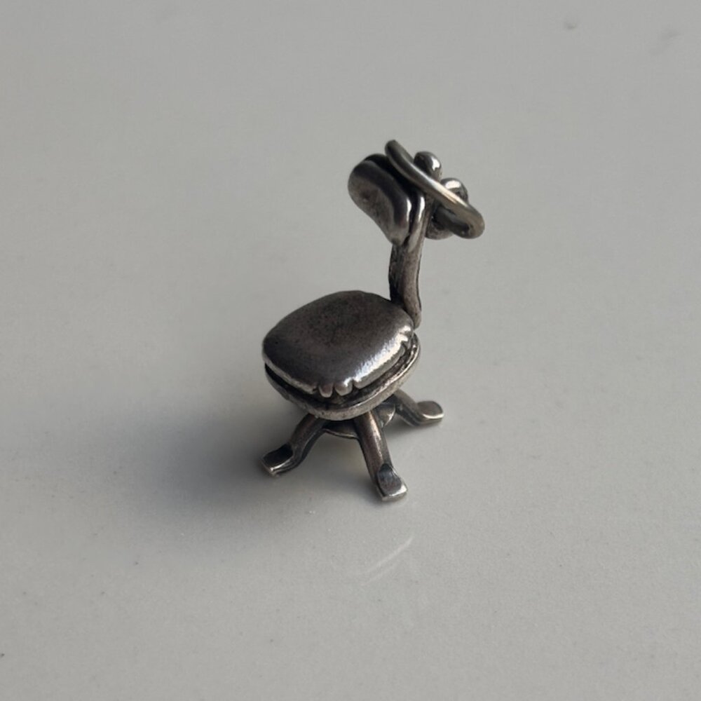 Vintage Swivel Chair 925 Sterling Silver Marked B-Sterling
